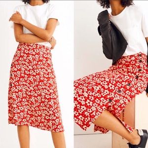 Madewell Side Button Skirt Full Bloom